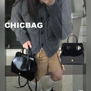 Lememe black patent backpack